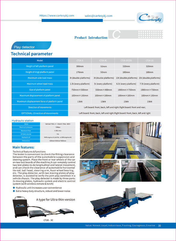 Cartesykj CTJX-3C laag profiel ultra dun Vehicle Play Detector Joint Play Detector Vehicle Inspection Equipment Voor auto's