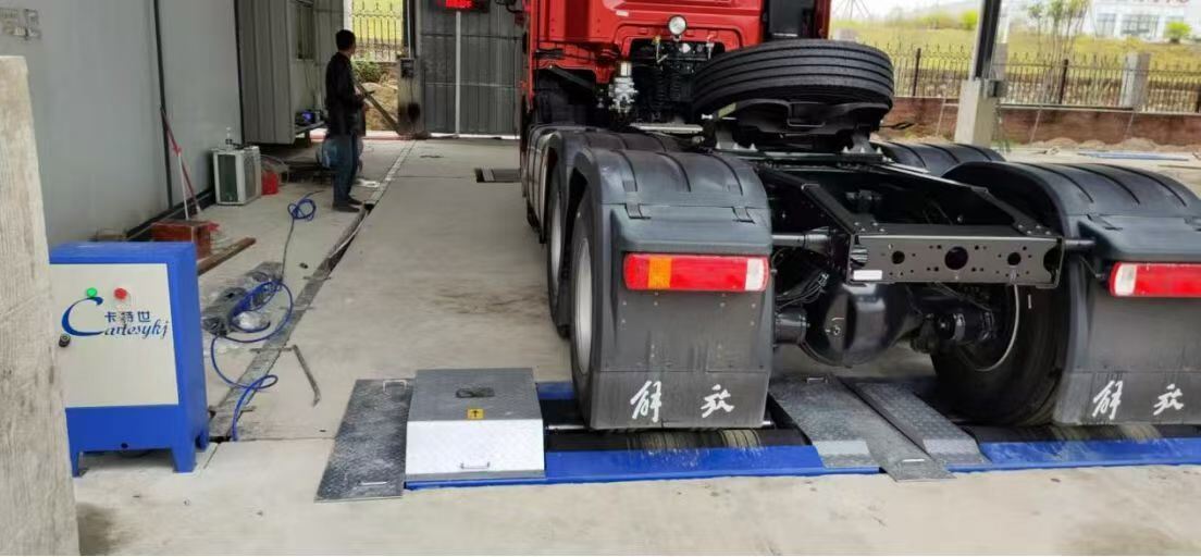 Cartesy truck test lane for repair shop Automobile Roller Brake Tester Forces With Axle Load dual plates side slip tester  10T 15T 18T capacity